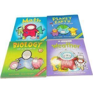 Basher Basics Book Set Of 4: Math Planet Earth Biology & Weather